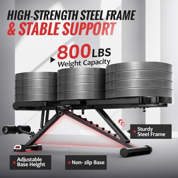 Adjustable Weight Bench for Home Gym with Headrest - Foldable Workout Bench - Image 4