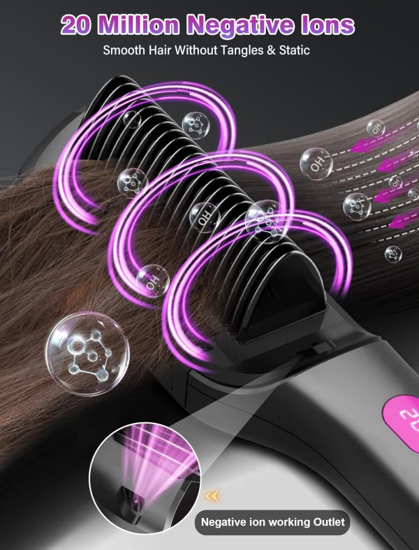 Hair Straightener Brush with Negative Ion,3 IN1 Hair Straightening Brush - Image 5