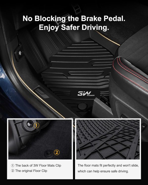 3W Floor Mats Fit for Ford Bronco Sport 2021 2022 2023 2024 All Weather TPE - Image 5