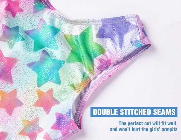 Leotards for Girls Gymnastics Kids Children Biketard with Shorts Sparkly - Image 4
