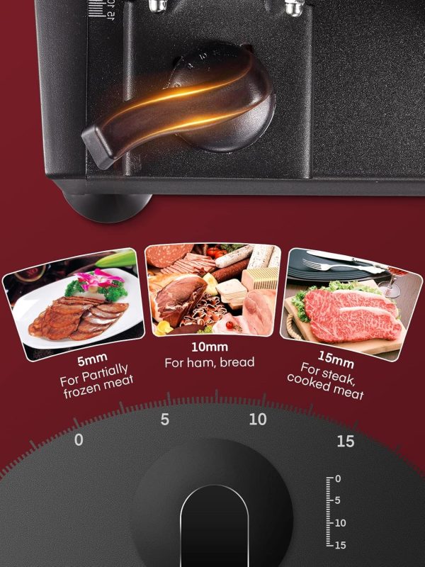 FOHERE Meat Slicer for Home Use, 200W Electric Deli Food Slicer with - Image 5