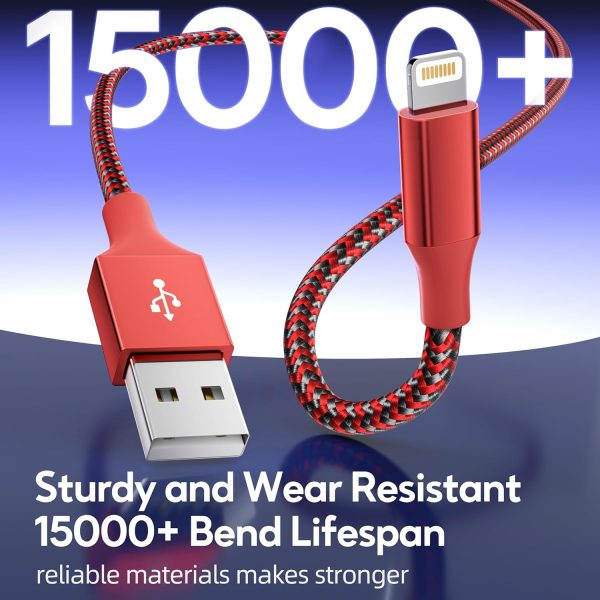 iPhone Charger Cord 3Pack 10FT Apple MFi Certified Nylon Braided Fast - Image 5