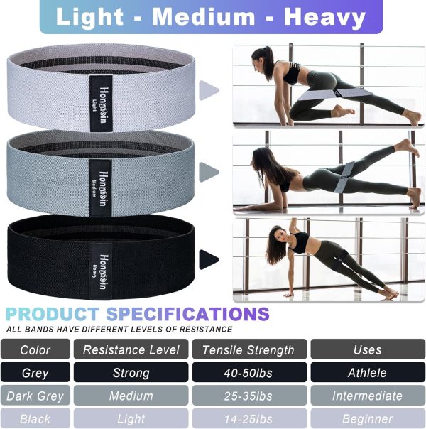 Resistance Bands for Working Out, 3 Levels Exercise Bands Workout Bands Set - Image 2