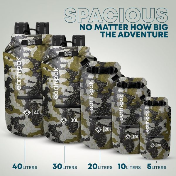 Earth Pak Waterproof Dry Bag with Zippered Pocket - Waterproof Dry Bag - Image 2