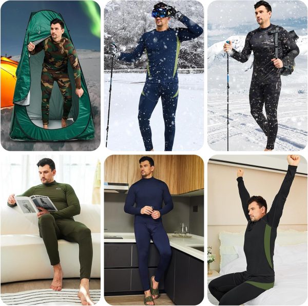 romision Thermal Underwear for Men Long Johns Fleece Lined Hunting Gear - Image 7