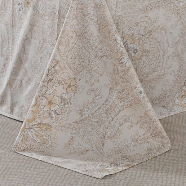 FADFAY King Sheets Set Percale Cotton Paisley Bed Sheets Deep Pocket Fitted - Image 7