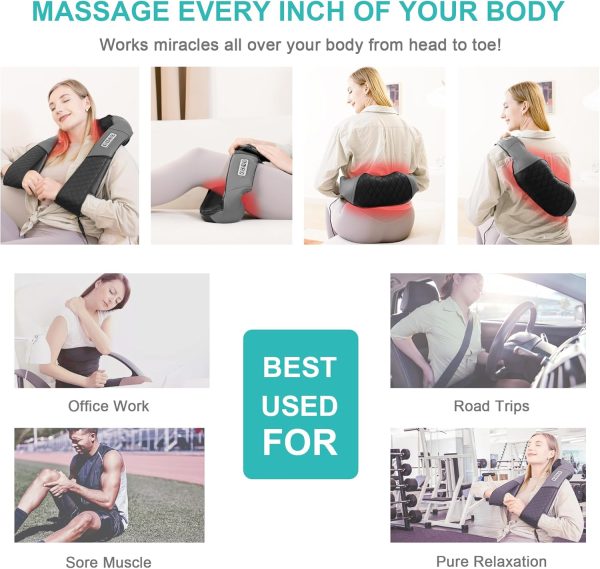 Medcursor Neck Massager, Portable Electric Shiatsu Back Massage Device with - Image 5