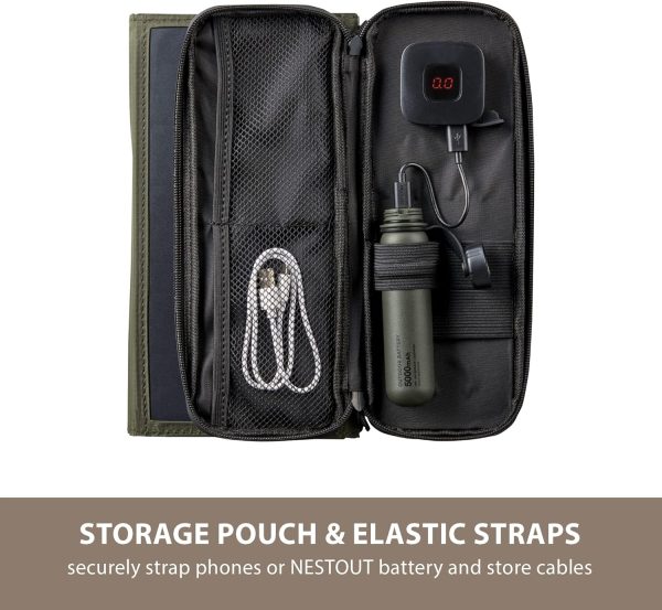 ELECOM NESTOUT Portable Solar Panel, Dual USB-A Ports, 28W Power Generation - Image 5