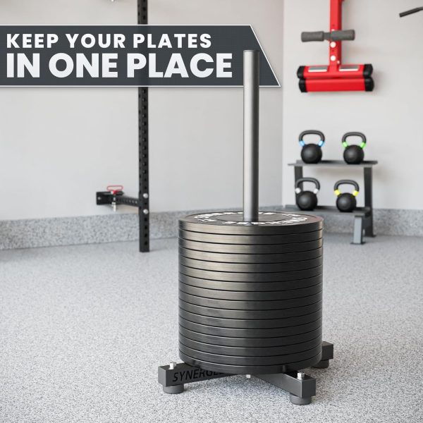 Synergee Olympic Weight Plate Rack. Stackable Weight Rack. Holds 2” Plates - Image 6