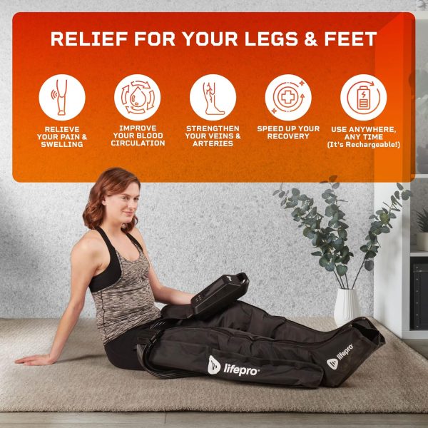 LifePro Air Sequential Leg Compression Massager -for Legs, Calf, Thigh and - Image 7