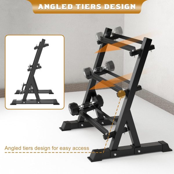 Dumbbell Rack Adjustable 3-Tier Weight Stand Heavy Duty Weight Storage Rack - Image 3