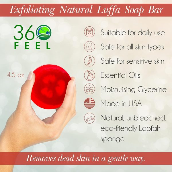 Asian Tea Blossom Loofah Bar Soap - Vegan, Pure & Luxury Handmade Soap- - Image 6