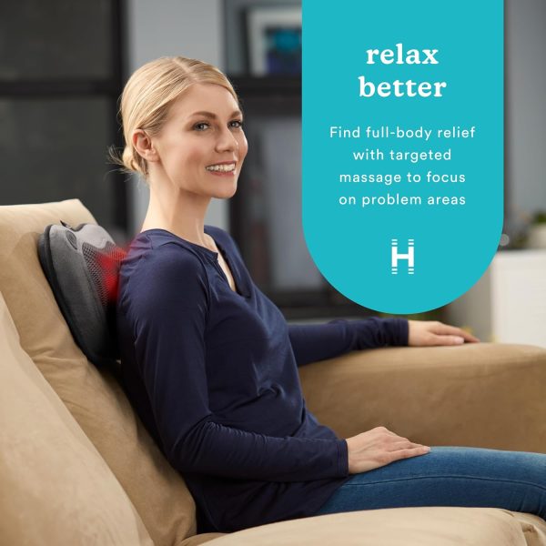 Homedics Cordless Shiatsu All-Body Massage Pillow with Soothing Heat, - Image 2