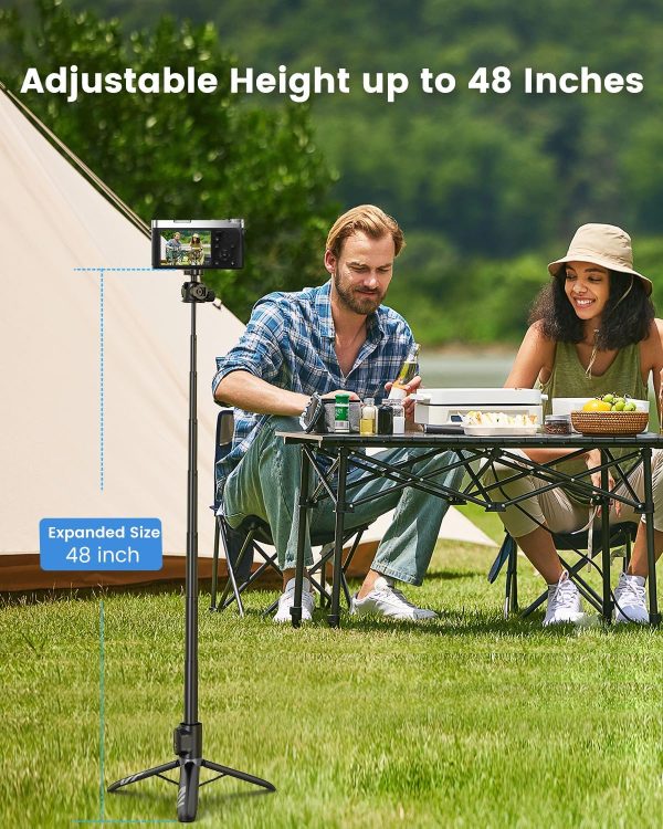 Vlogging Tripod for Phone and Camera, 48" Phone Tripod Stand with 3 Cold - Image 3