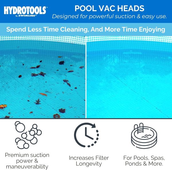 SWIMLINE HYDROTOOLS Clear Pool Vacuum Head Attachment For Inground & Above - Image 2
