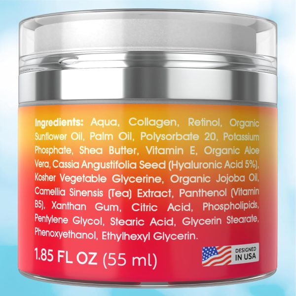 Retinol Cream for Face with Hyaluronic Acid, Day-Night Anti-Aging - Image 8