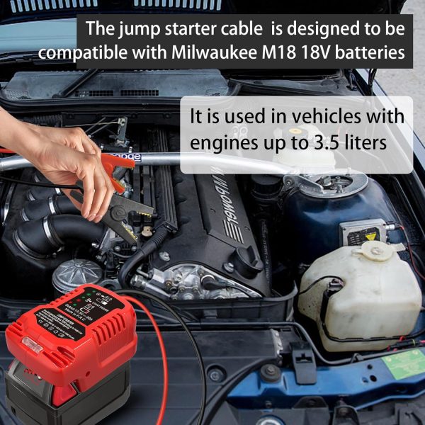 Car Battery Jump Starter Adapter Compatible with Milwaukee M18 18V - Image 2