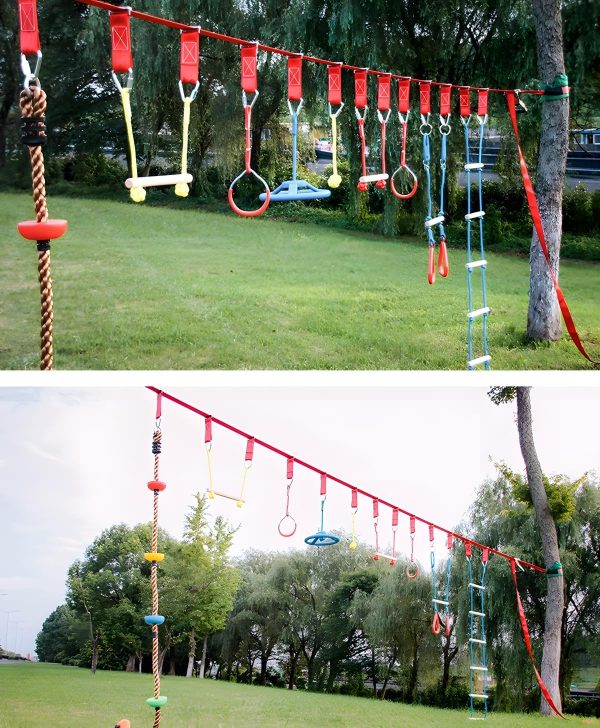 Ninja Rings Monkey Bars for Backyard Playground Swingset Rings Ninja Course - Image 6
