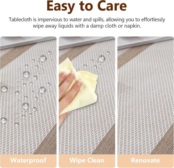 Tablecloths for Rectangle Tables, DeepDream Cotton Linen Table Cloth, - Image 3