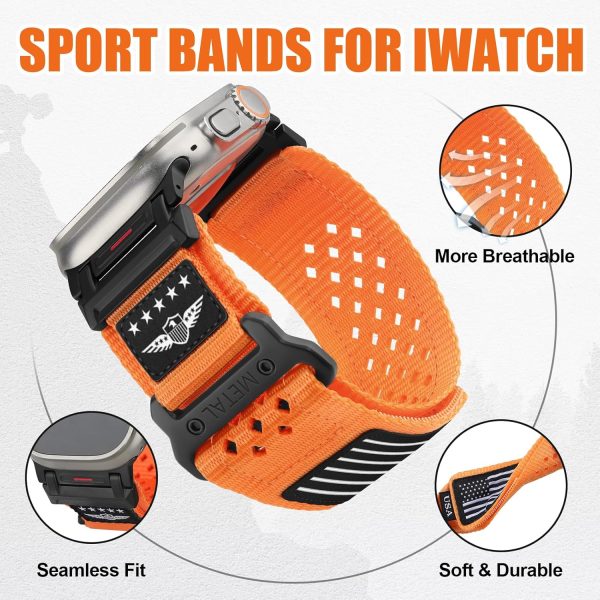 Rugged Nylon Band for Apple Watch Ultra 2 Bands for Men 49mm 46mm 45mm 44mm - Image 4