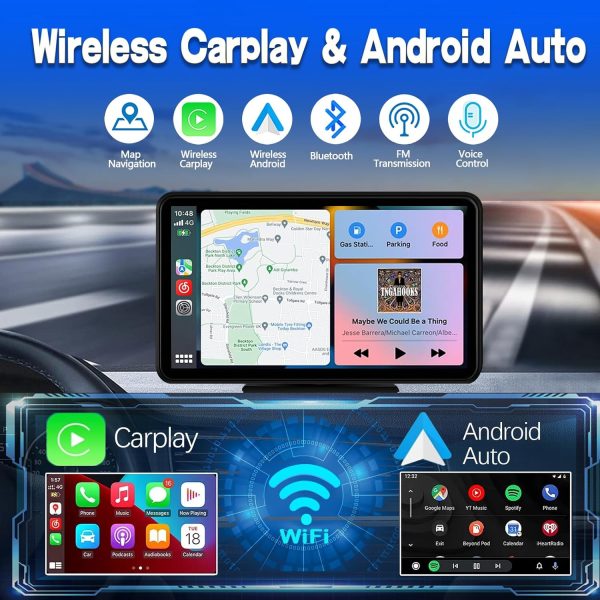 Apple Carplay Wireless Portable Touchscreen Car Stereo Bluetooth Voice - Image 2