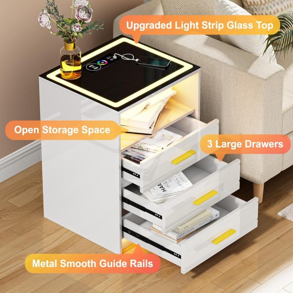 RGB Nightstand with Wireless Charging Station, Auto Sensor 24 Color - Image 6