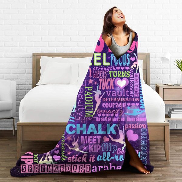 Gymnastics Blanket, Gymnast Gifts for Girls Gymnastics Lovers Teens Women - Image 7