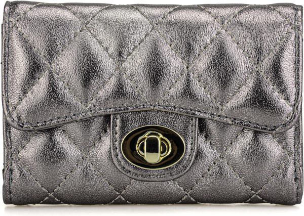 Luxury Quilted Leather Card Holder Wallet Credit Card Holder Wallet Small - Image 2