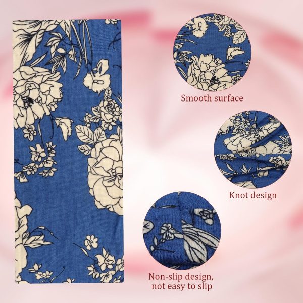 AMCAMI Boho Headbands for Women Wide Bandana Headbands Non Slip Workout - Image 5