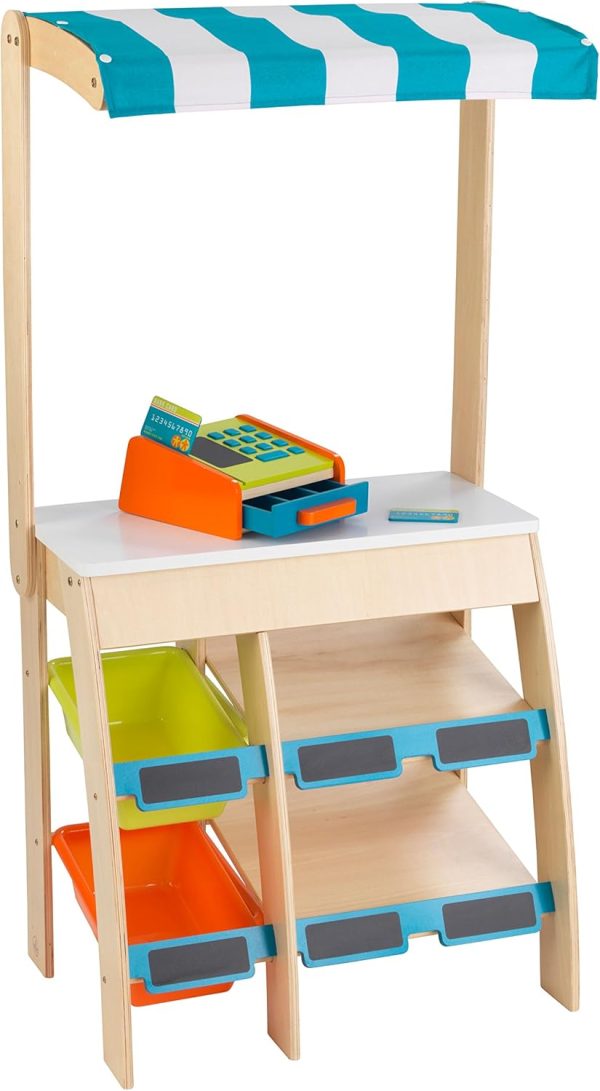 KidKraft Colorful Wooden Grocery Store Marketplace Toy - Multi Colored, - Image 9