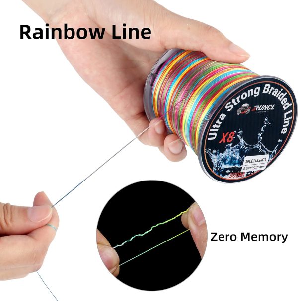 RUNCL Braided Fishing Line, Abrasion Resistant, Zero Stretch, 8X Multicolor - Image 3