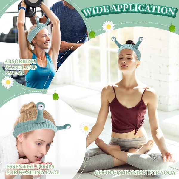 Molain Face Wash Headband, Palm and Snail Spa Hair Bands Makeup Headbands - Image 7
