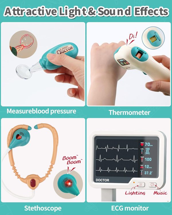 Doctor Kit for Kids, Pretend Medical Station Set for Boys & Girls,Pretend - Image 3