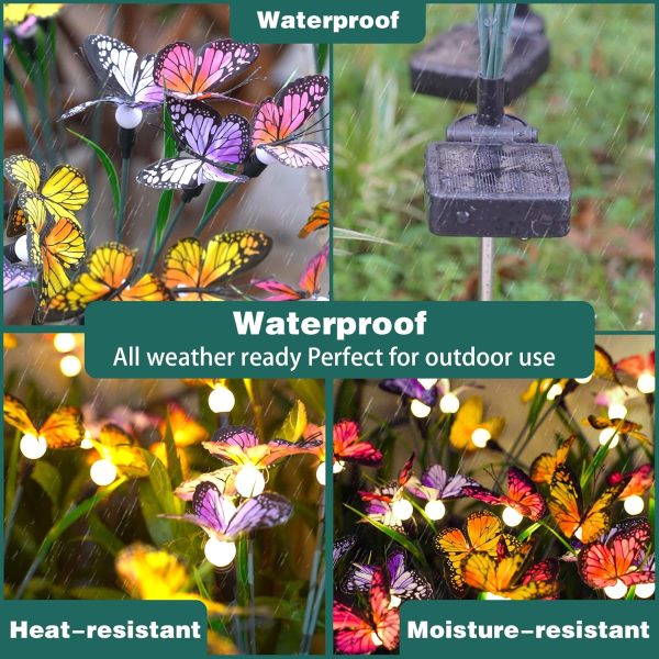 TONULAX Solar Garden Lights - Flying Butterfly Light, Solar Outdoor Lights, - Image 4