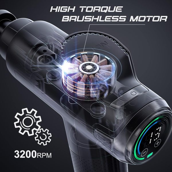 Fusion Black Pro Deep Tissue Massage Gun for Athletes - Percussion Massager - Image 3