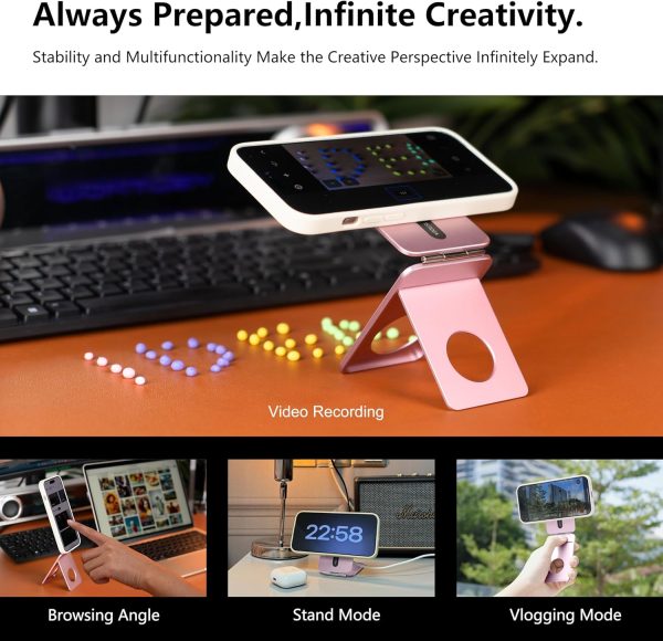 Phone Tripod Stand, Aluminum Alloy Phone Stand Compatible with Magsafe - Image 4