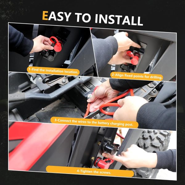 UTV ATV Remote Battery Jump Post Starter Battery Jumper Terminals Extender - Image 7