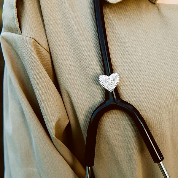 2 Pack Spark Bling Love Heart Stethoscope Charms, Custom Stethoscope Id - Image 6