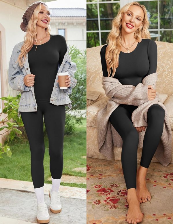 Ekouaer Womens Thermal Underwear Sets Long Johns Long Sleeve Base Layer - Image 4