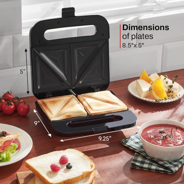 Elite Gourmet ESM2207SS# Stainless Steel Sandwich Panini Maker Grilled - Image 6