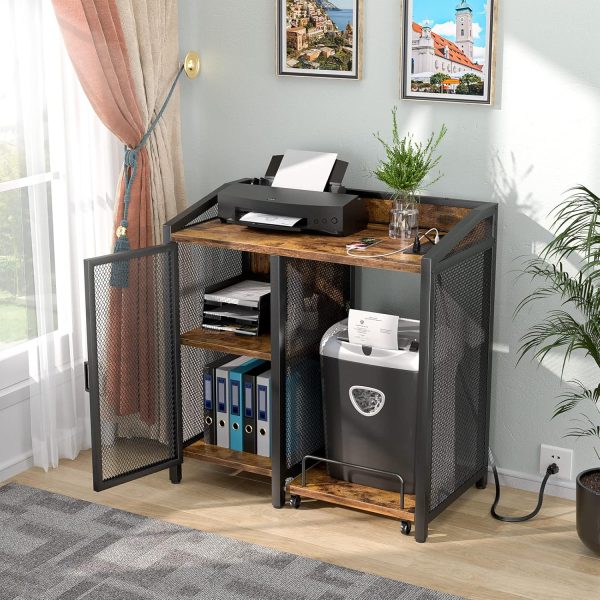 Unikito 3-Tier Lateral Office Filing Cabinets with Socket and USB Charging - Image 2
