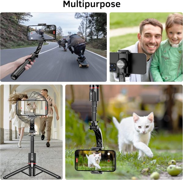 Smartphone Gimbal Stabilizer with Remote, Aluminum Extendable Selfie Stick - Image 7