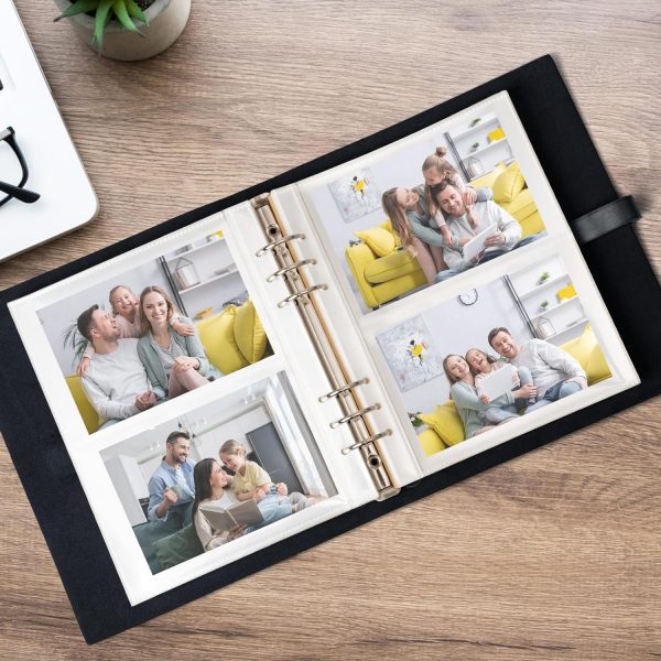 Photo Album 4x6 200 Photos, Genuine Leather Photo Albums with Writing Space - Image 2