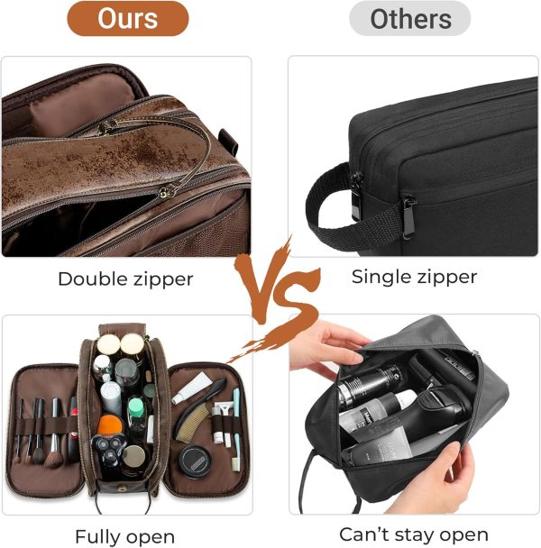 Elviros Travel Toiletry Bag for Men,Large Shaving Dopp Kit Water-resistant - Image 4