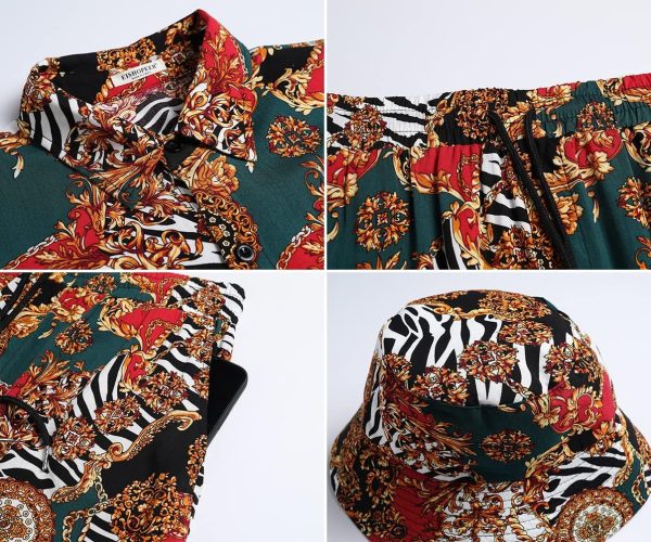 EISHOPEER Men's Flower Hawaiian Sets Casual Short Sleeve Shirt and Shorts - Image 5