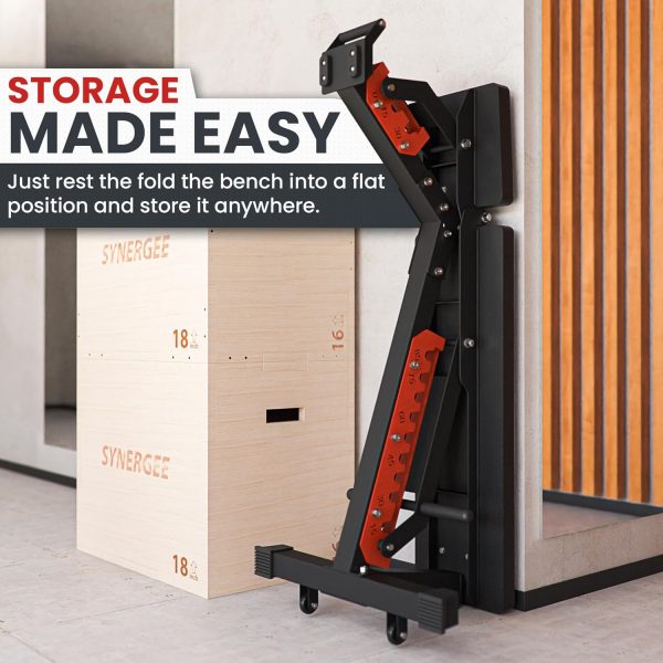 Synergee Adjustable Wing Back Workout Bench. Weight Bench for Dumbbell & - Image 4