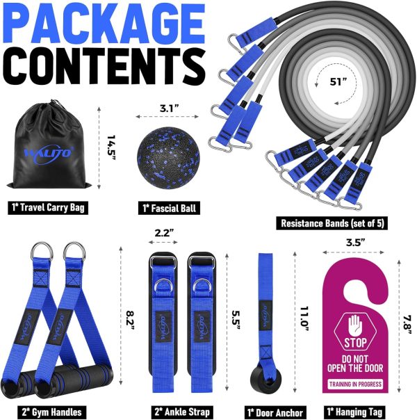 WALITO Resistance Bands Set - Exercise Bands with Handles, Door Anchor, - Image 6