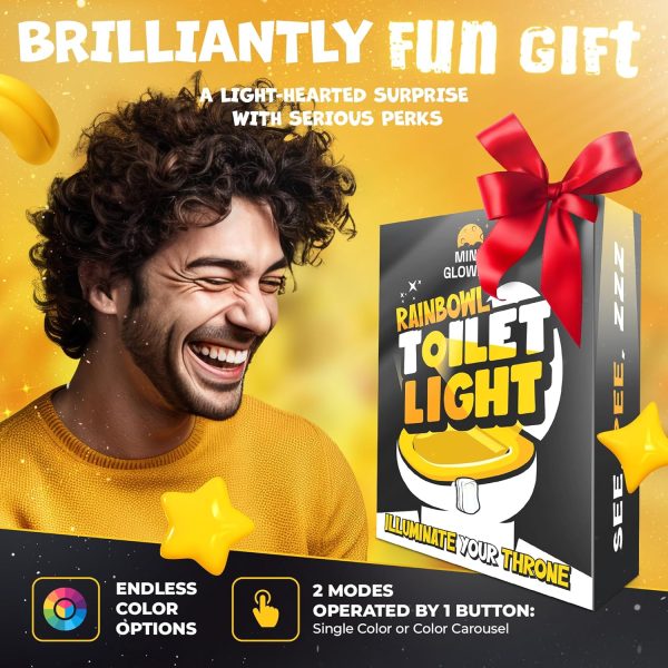 Toilet Bowl Night Light - Unique Cool Gadget with Motion Sensors & Multi - Image 4