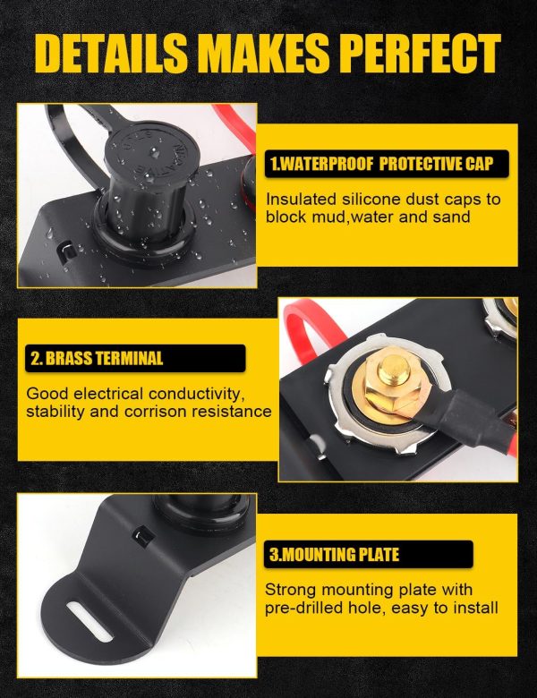 Chelhead Battery Jump Post Kit with Remote Battery Terminals, Steel Mount - Image 3