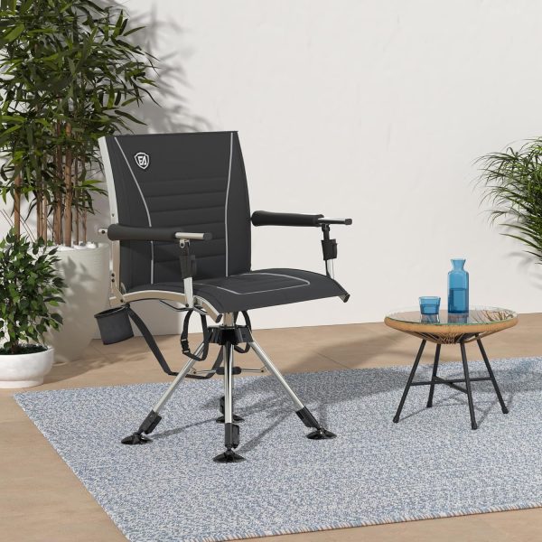 EVER ADVANCED 360° Silent Swivel Hunting Chair for Blinds, Adjustable - Image 2